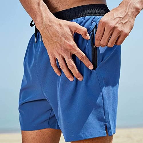 Tyhengta Men's Swim Trunks - Quick Dry Beach Shorts with Zipper Pockets & Mesh Lining