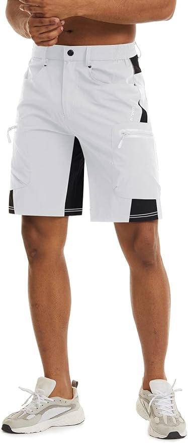 TACVASEN Men's Hiking Cargo Shorts 10" with Zipper Pockets Quick Dry Casual Stretch Golf Work Short Outdoor Summer