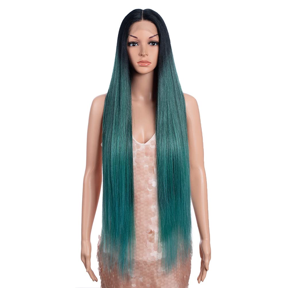 Style Icon 38'' Super Long Straight Wigs 6'' Deeper Middle Part Lace Lace Front Wigs Multiple Color Long Straight Wig (38'', Dft