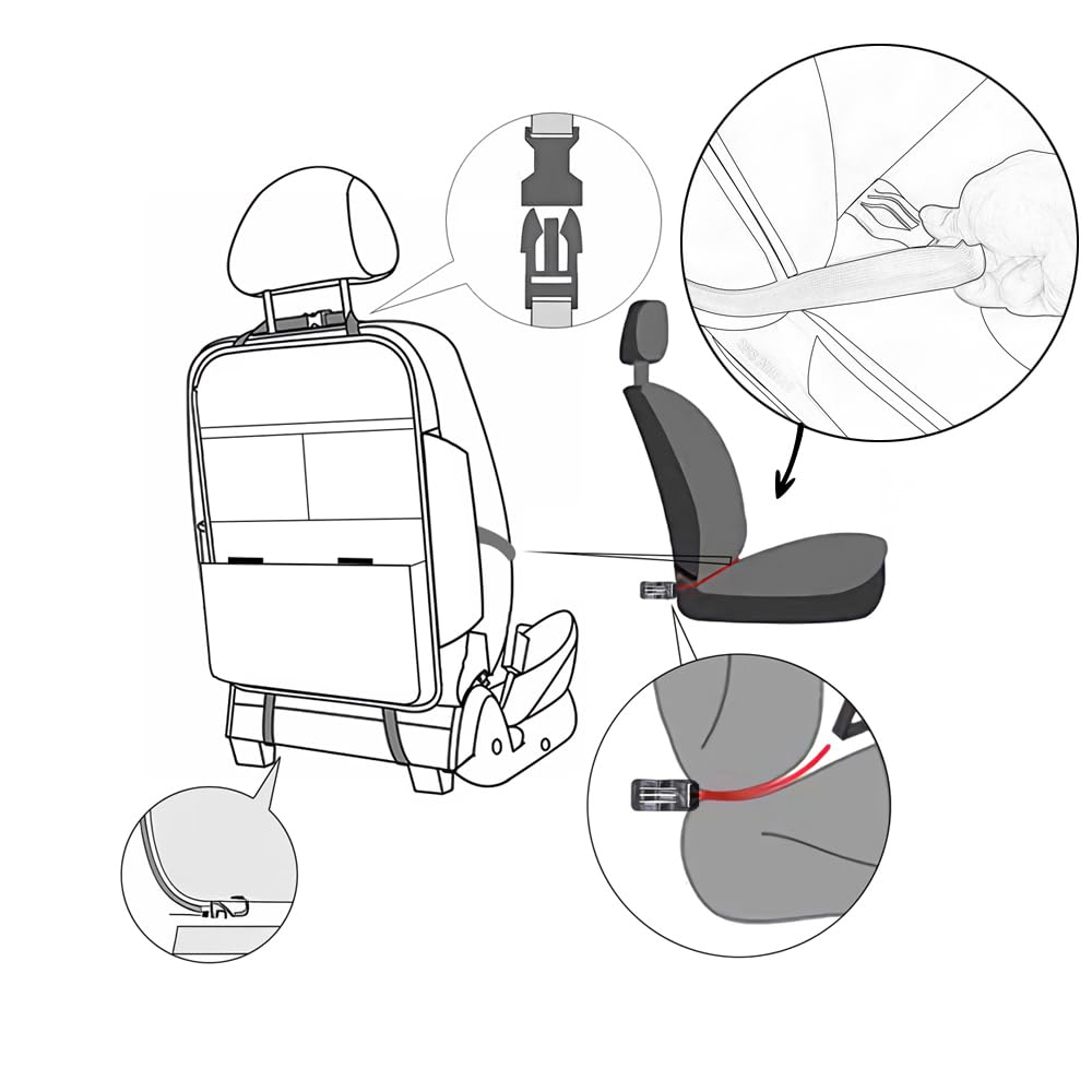 TAIKOO Seat Back Protector,Shields Seat Backs from Kicks and Adds Storage