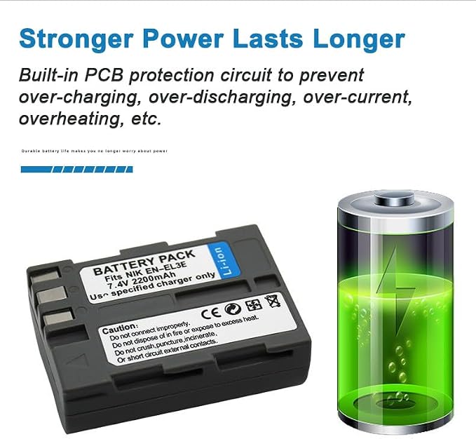 EN-EL3E Camera Battery Multifunctional Charger Set Compatible