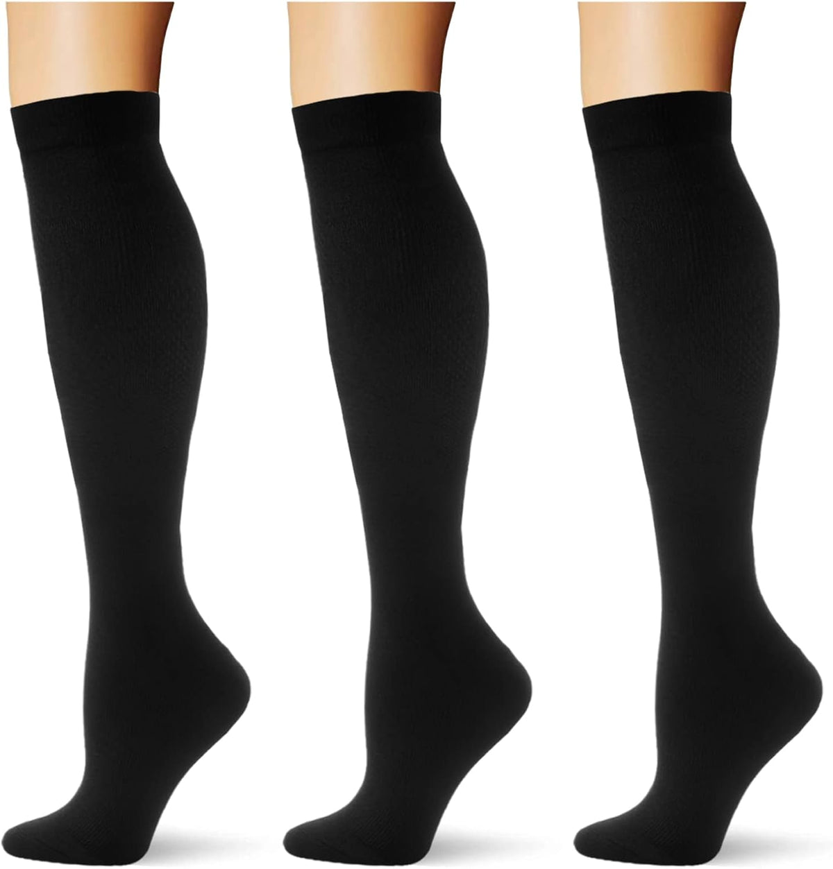 Skiennix Compression Socks - 20-30 mmHg Knee High Support for Athletic & Daily Wear | 3 Pairs