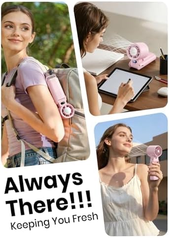 Portable Handheld Turbo Fan, 1-199 Speed Adjustable, Pink