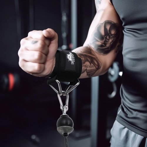 Lights Mountain Wrist Cuffs for Cable Machines – Padded & Adjustable Straps for Lateral Raises, Tricep Pushdowns & Strength Training (Black L)