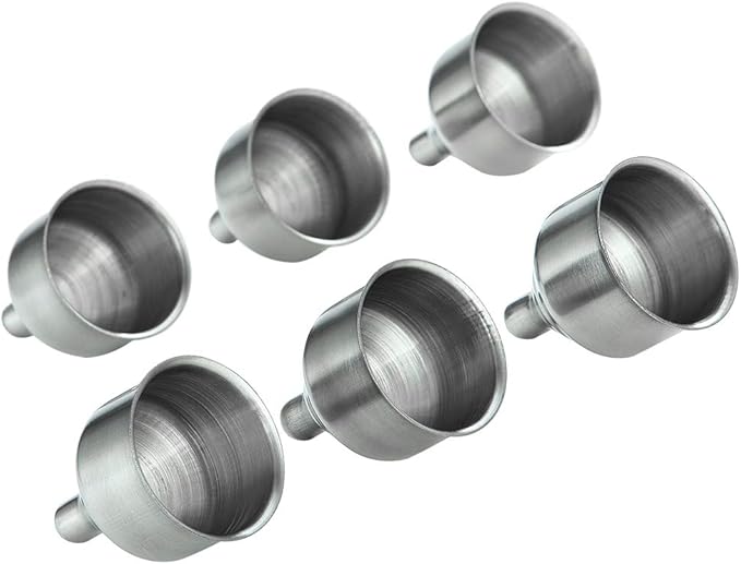 6 Pcs Stainless Steel Flask Funnels, Set of 6 Easy to Use Funnel for Flasks