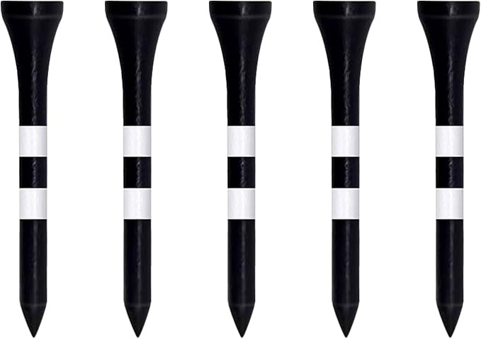 Wooden Golf Tees 3-1/4", 2-3/4", 2-1/8", 1-1/2" Available, 100 Count (Natural Color, White, Black, Blue, Red, Green, Yellow, Pink, Orange)