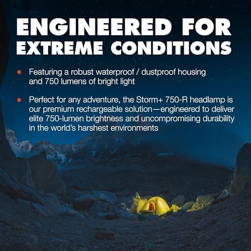 BLACK DIAMOND Storm+ 750 Headlamp, USB-C Rechargeable, Dimmable, Pewter