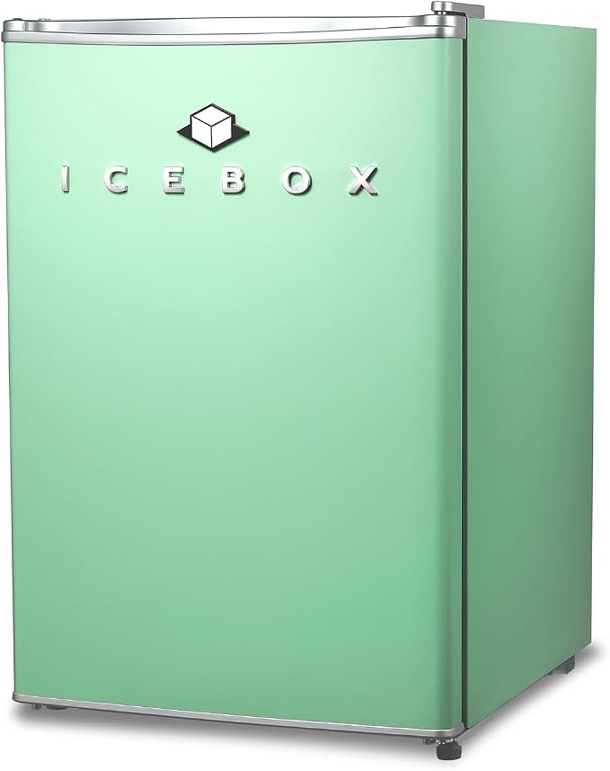 ICEBOX 2.5 Cu. Ft. Compact Refrigerator, ENERGY STAR Certified Small Refrigerator, Single Door Mini Fridge with Chiller Compartment, R600a Refrigerant, IBCR25MNT, Mint Green