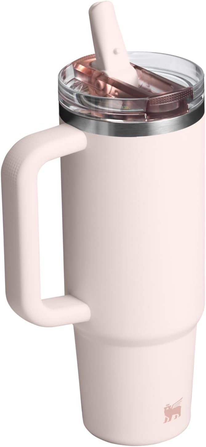 STANLEY Quencher ProTour 30 oz Tumbler - Leakproof Lid, Built-in Straw & Handle | BPA-Free Rose Quartz