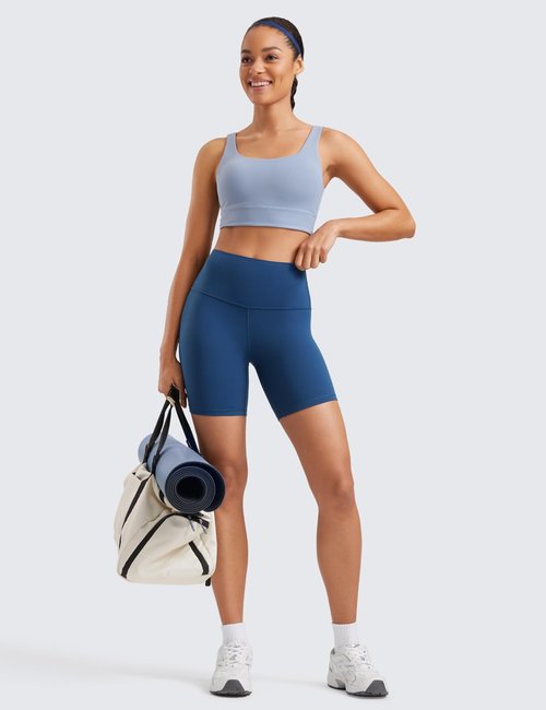 CRZ YOGA Biker Shorts - ButterLuxe High Waisted Spandex for Women | 6" Workout & Running