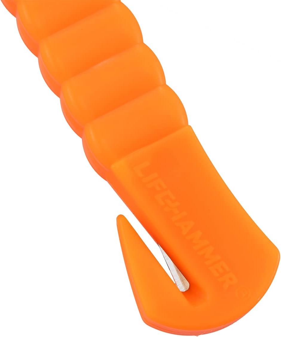 Lifehammer Brand Car Safety Hammer, the Original Emergency Escape and Rescue Tool with Seatbelt Cutter, Made in the Netherlands, Orange (2-Pack)