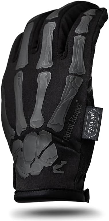 TACLAB Patrol Reaper Warm Skeleton Gloves - Flexible Grip for Hiking, Hunting & Outdoor Activities
