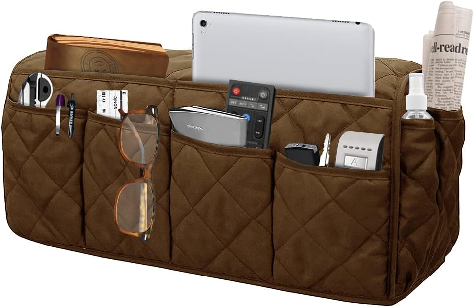 Armchair Caddy for Recliner - Sofa Armrest Organizer with 14 Pockets