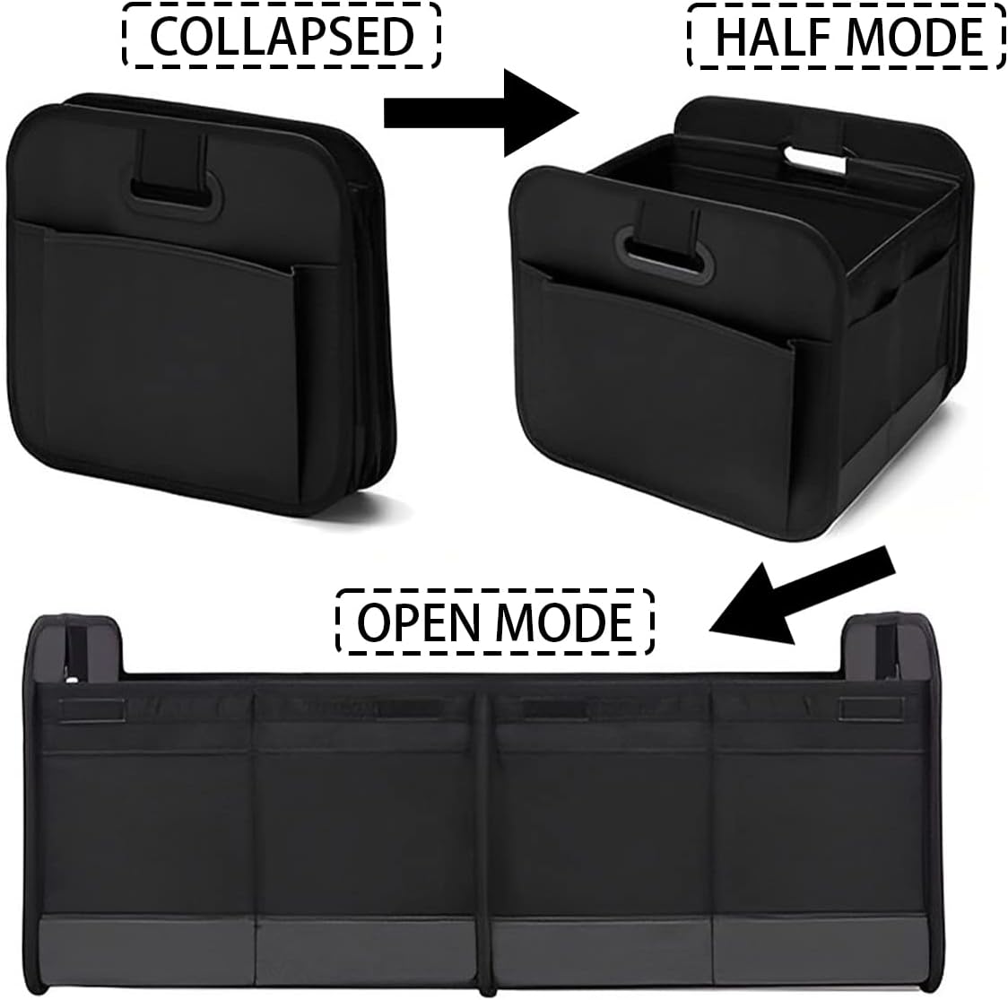 AICEL Car Trunk Organizer, Collapsible Waterproof Premium Oxford Cargo Storage, Multi-Compartment Foldable Trunk Groceries Organizer, Auto Accessories Universal for SUV Truck Sedan