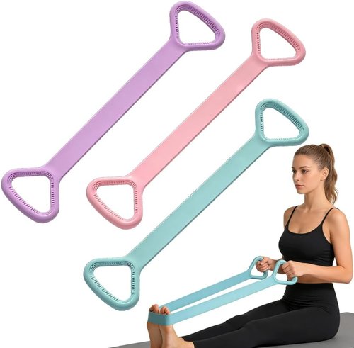 Figure 8 Resistance Band with Handles - Elastic Workout Bands for Arm, Back & Shoulder Training | Ideal for Yoga & Pilates