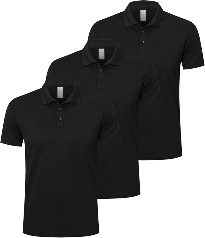 ZENGVEE Mens Polo Shirts Moisture Wicking Short Sleeve Performance Quick Dry Athletic Golf Shirts