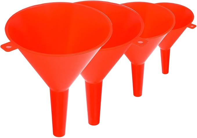 4pcs/set Kitchen Funnel for Filling Bottles Kitchen Funnel Wide Mouth PP Home Lab Flask Powder(Red)
