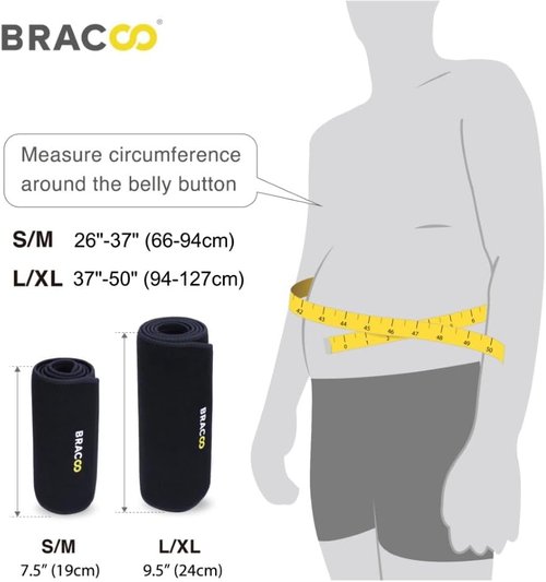 Bracoo Waist Trimmer | Adjustable Sauna Belt for Lower Belly Fat | Unisex Workout Sweat Band