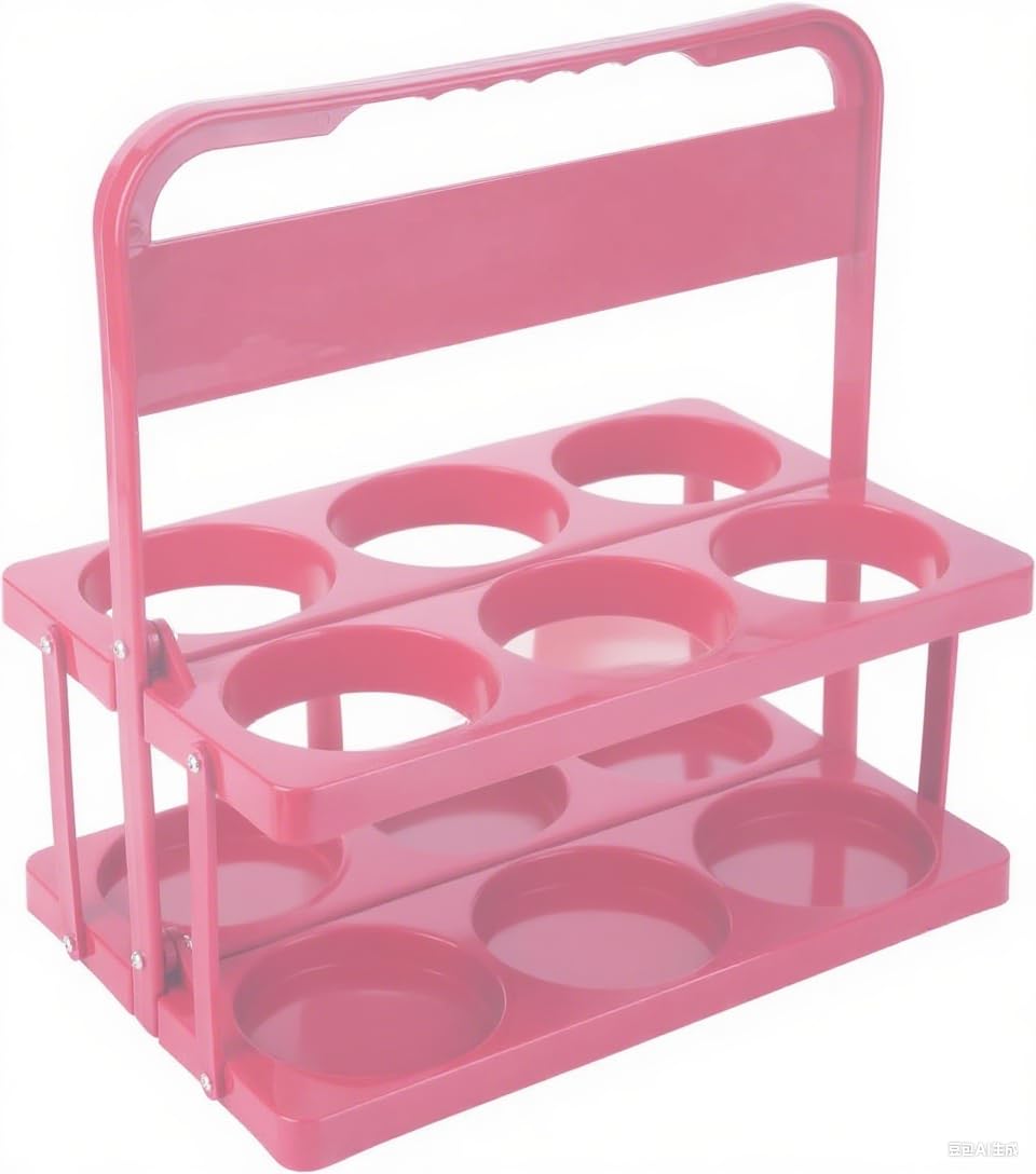 Bodaon Drink Holder Cup Carriers,Delivery Holder for Drinks, (Pink,6-Cup)