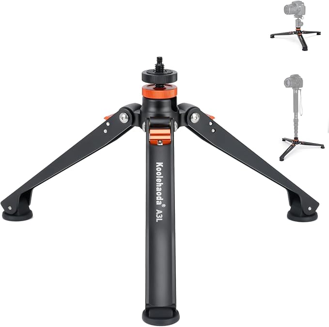 Koolehaoda Mini Tripod Base for Monopods, Aluminum Desktop Tripod | Universal
