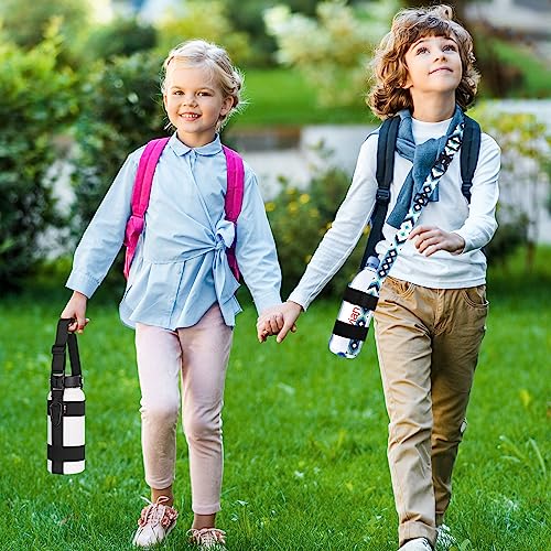 HEYSKAY Water Bottle Holder with Strap, Water Bottle Sling with Adjustable Shoulder Strap and Carabiner for Owala FreeSip 24-40oz, Hydro Flask and Universal Water Bottles, for Walking, Hiking(Black)