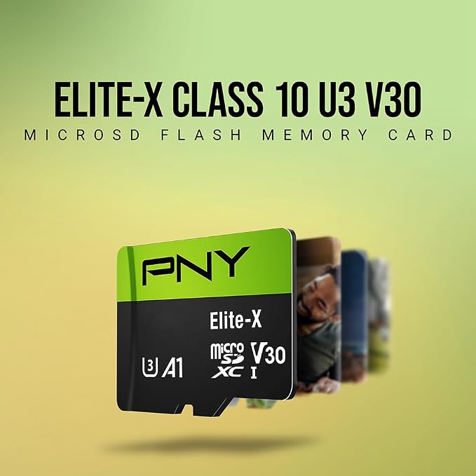 PNY 128GB Elite-X™ Class 10 U3 V30 A1 microSDXC Flash Memory Card