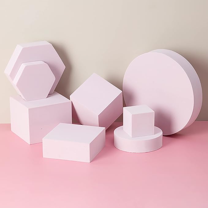 8PCS Geometric Cube Photo Props Set, Hard Foam Photography Background Props