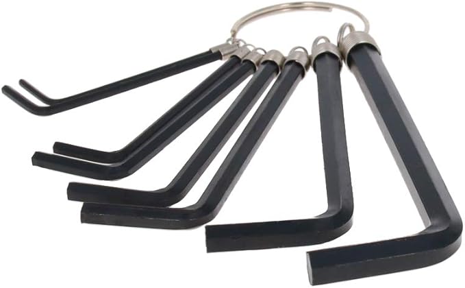 Utoolmart Hex Key Set, 8 in 1 Metric L Shape Hexagon Head Wrench with Ring for Repair Tool (Black)