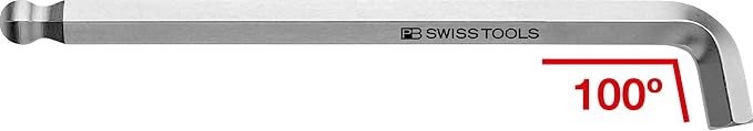 PB SWISS TOOLS Hex Key L-Wrench Set PB 2212.H-10 | 100% Swiss Made | 9-Piece Allen Wrench Set Sized 1.5-10 mm with Short 100° Key Part