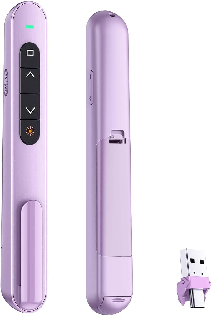 QUI Presentation Clicker with Volume Control, 2.4GHz USB Wireless Presenter