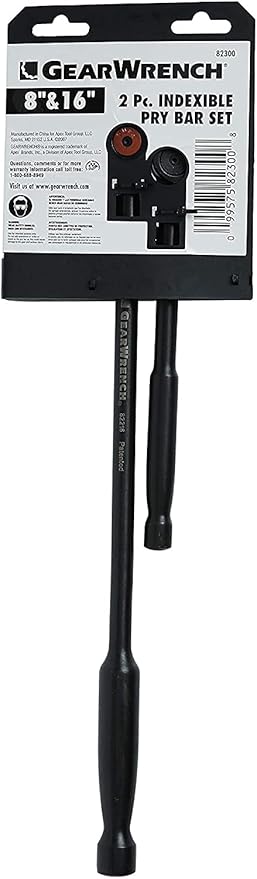 GEARWRENCH 2 Pc. Indexing Pry Bar Set, 8" & 16" - 82300