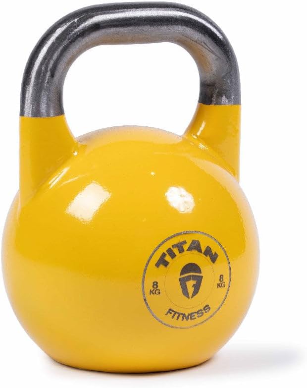 Titan Fitness Competition Kettlebell - Durable Single Piece Casting for Full Body Workouts | KG Markings