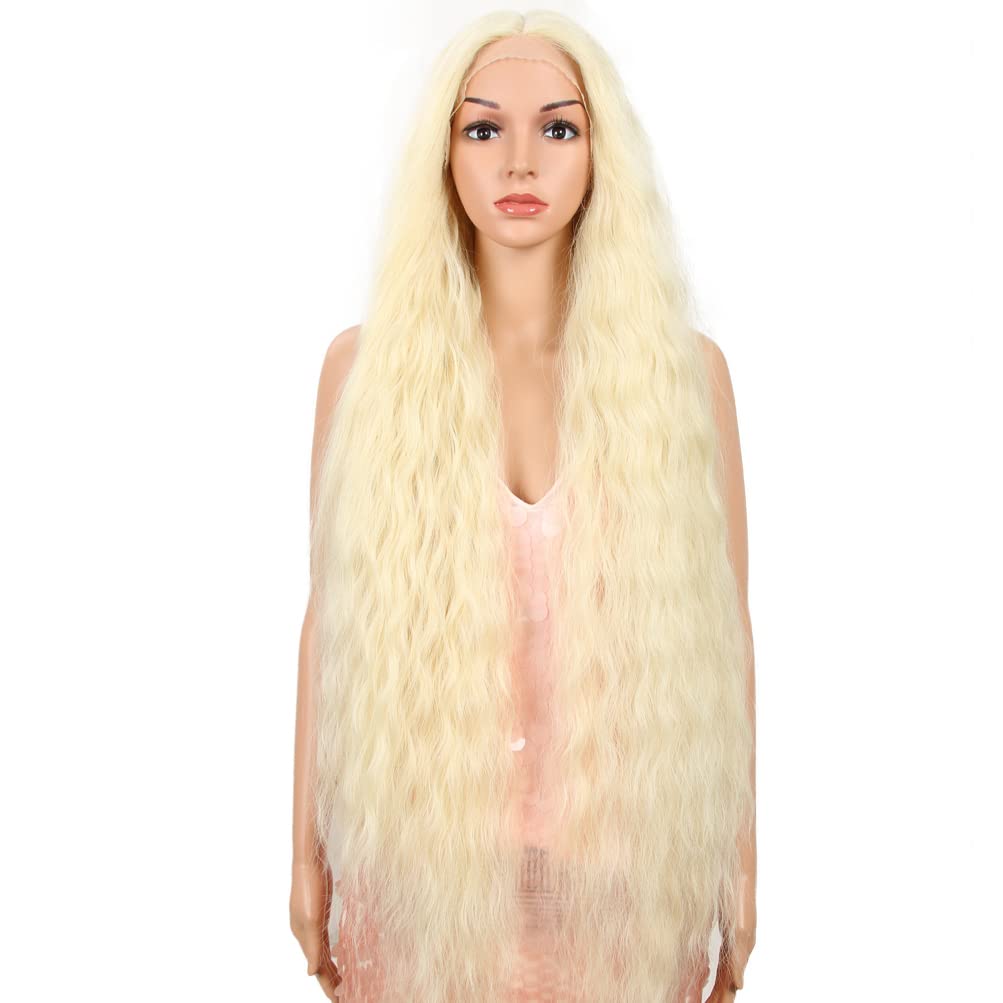 Style Icon 41    Lace Front Wigs Long Wavy Synthetic Wigs With Baby Hair Half Hand Tied 130% Density Wigs (41'', 613)