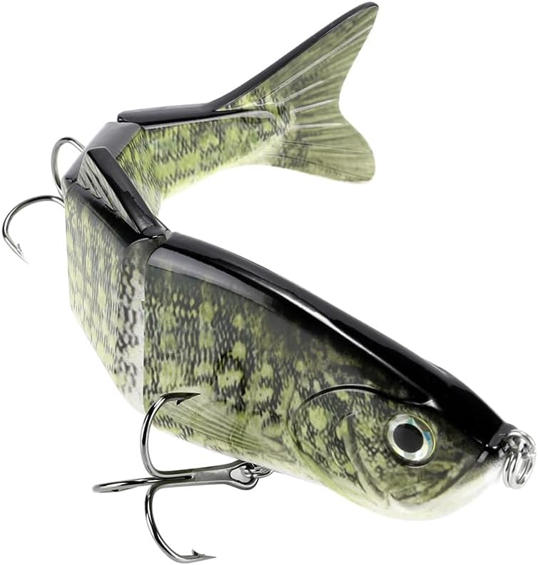 Skiennix 10-Inch Multi-Jointed Swimbait Fishing Lure - 4-Segment Sinking Bass Crankbait with Treble Hook