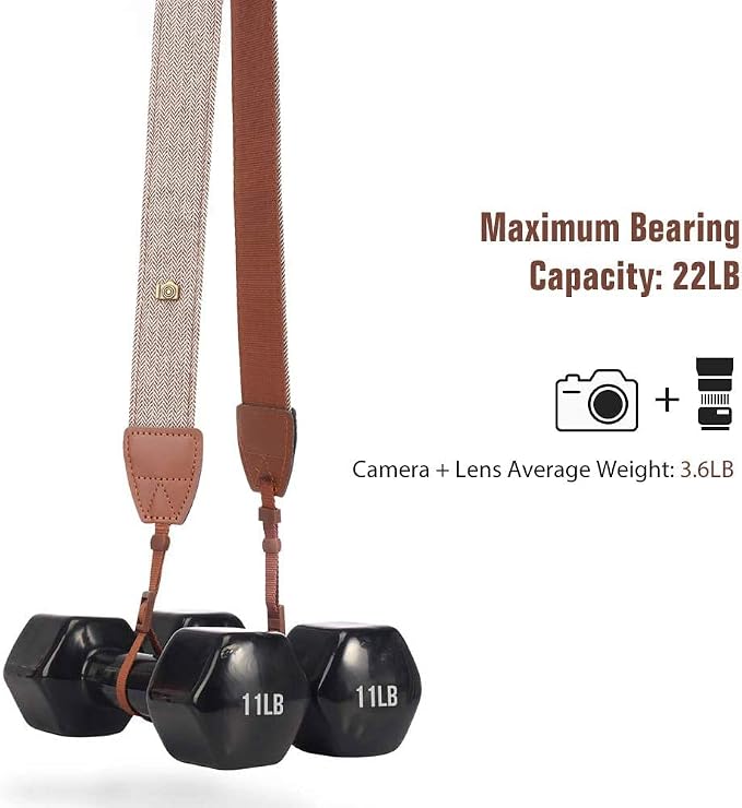MoKo Camera Strap, Premuim Cotton Canvas Braided Adjustable Universal Sling