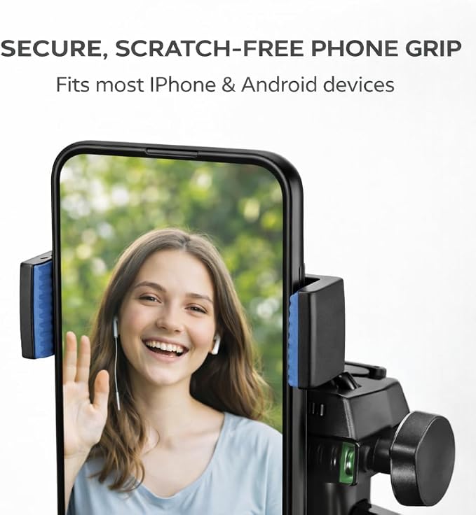 Acuvar 50” Phone Tripod with Holder – Lightweight Aluminum Tripod Stand