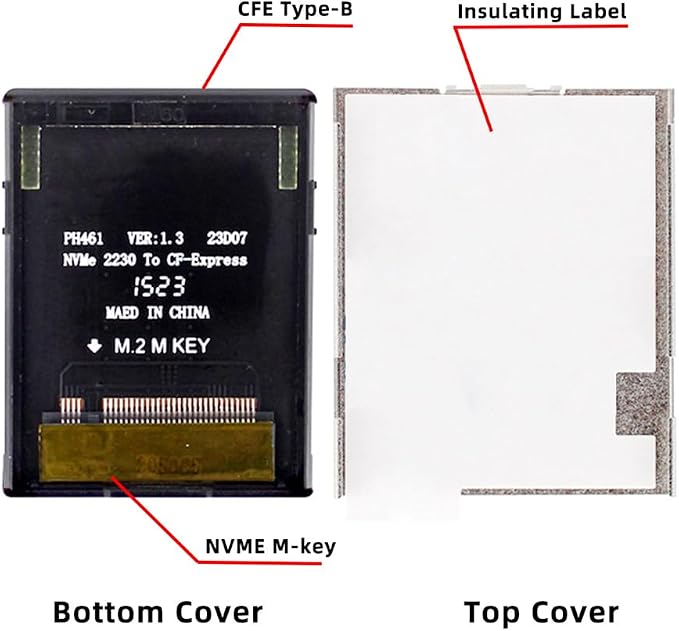 CFexpress Type-B to NVME 2230 Memory Card Kit Case CFE CFB NGFF M-Key Adapter