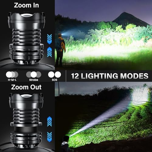 AKNEAR Rechargeable LED Headlamp 99000 High lumens Super Bright(2 Pack)