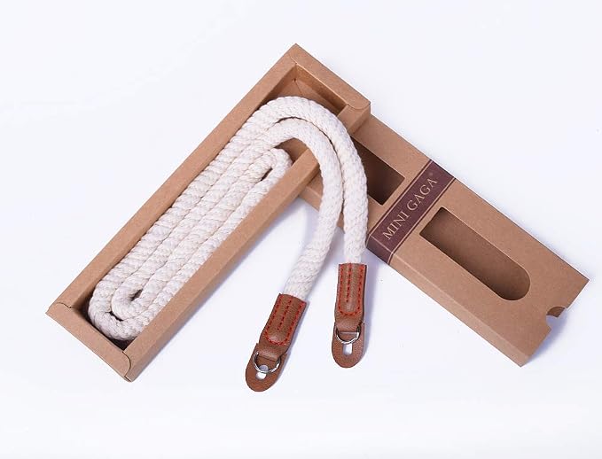 DOROM Vintage Handmade Cotton Leather Rope Camera Neck Strap