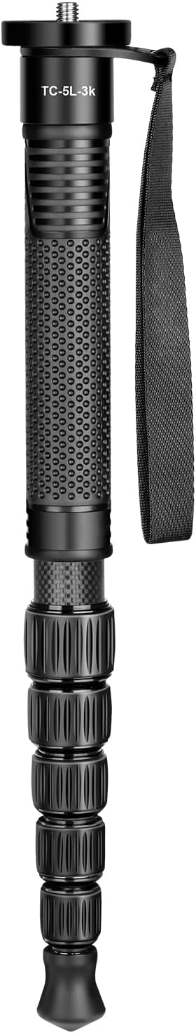 TONYBOO 61" Carbon Fiber Camera Monopod, 28mm 6-Section Height, Portable