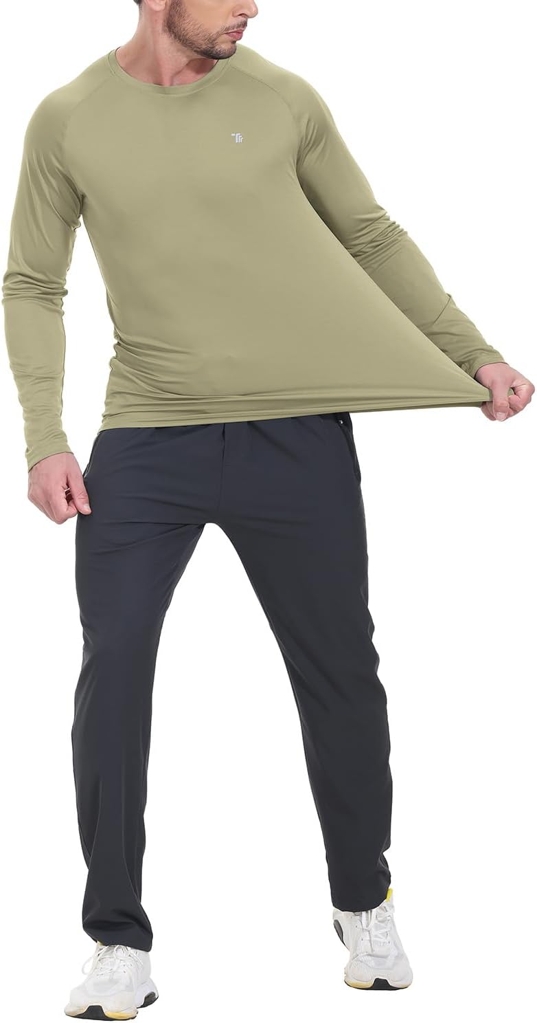 TBMPOY Men's Long Sleeve Sun Protection Hiking Shirt - Lightweight UPF 50+ UV Blocker for Fishing & Swimming