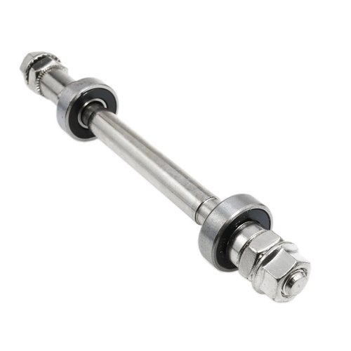 Meuey Lyot Rear Hub Axle Bike Axle Bicycle Axle 180mm/7.08inch Bicycle Multiple Speed Rear Hub Axle 3/8inch Sliver 26 tpi Hub Nut Washer Kit 1PCS