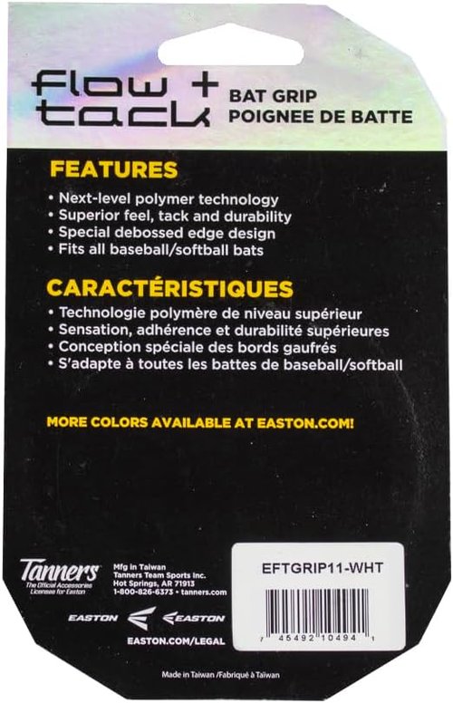 Easton FlowTack Bat Grip - 1.10mm / 1.80mm | Ideal for Baseball & Softball | Multiple Colors Available