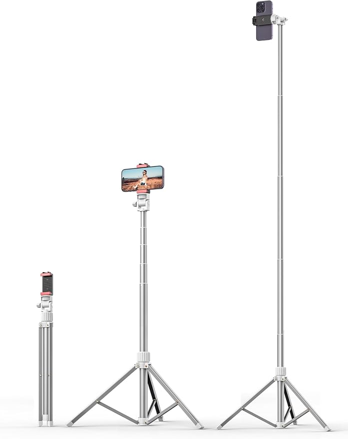 71'' Phone Tripod Stand, Extendable Reinforced Aluminum Phone Stand