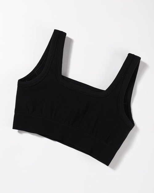 AUROLA Power Women's Sports Bra - Square Neck Padded Low Impact Yoga Crop Top for Comfort & Style