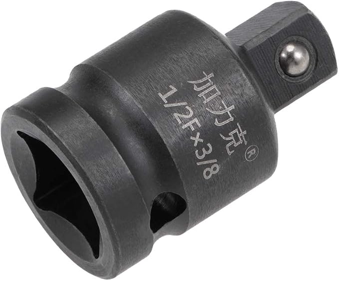 uxcell 1/2" Drive (Female) x 3/8" (Male) Impact Socket Reducer for Use with Air Impact Drivers, Breaker Bars, Ratchets, CR-MO Steel