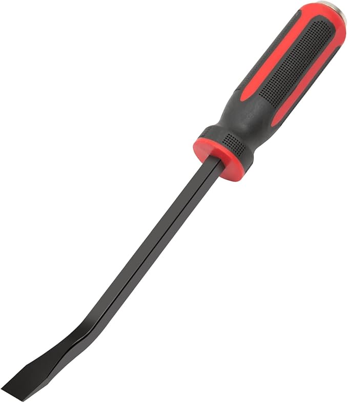ROTATION Pry Bar 12 Inch, Angled Tip for Lifting and Prying, Comfortable Non-Slip Double Injection Handle | 1-Piece