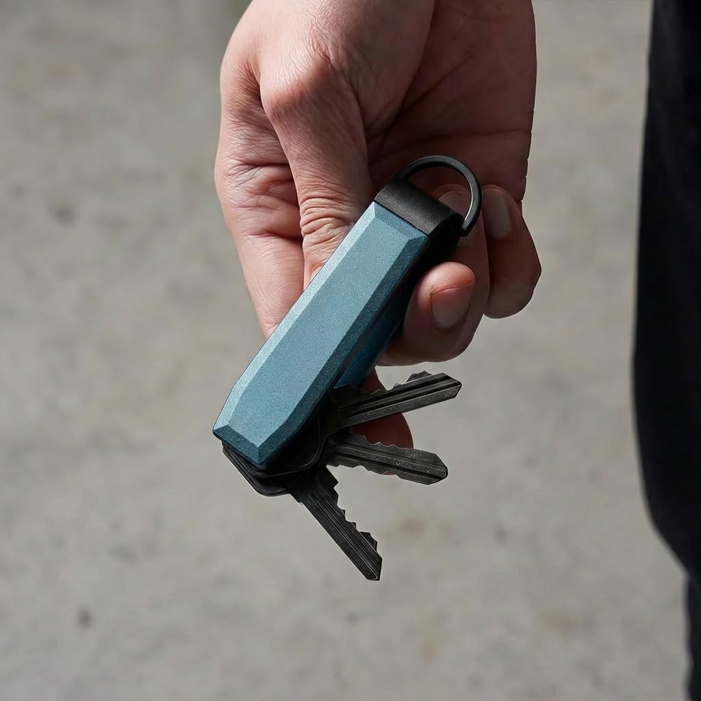 Compact Aluminum Key Organizer Holder with Pocket Clip.