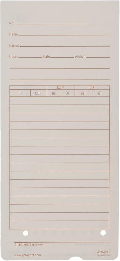 Acroprint 09-9115-000 Time Cards
