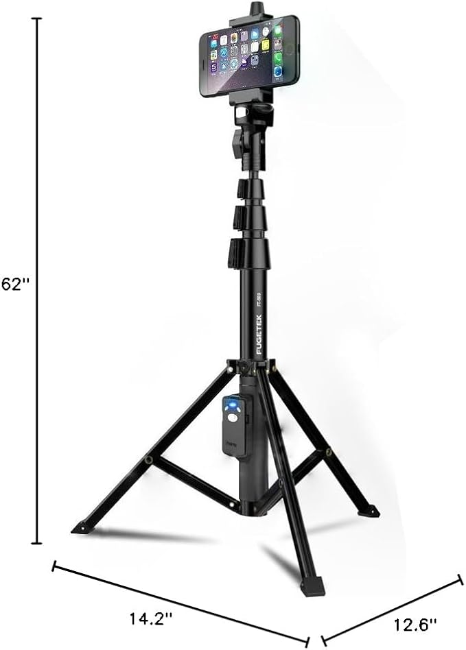 Fugetek 51" Professional Selfie Stick Tripod, 100% All Aluminum Stick & Legs